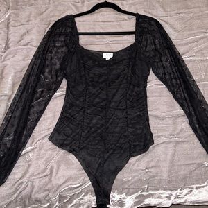 LE LIS Bodysuit Lace Long Sleeve with Stars